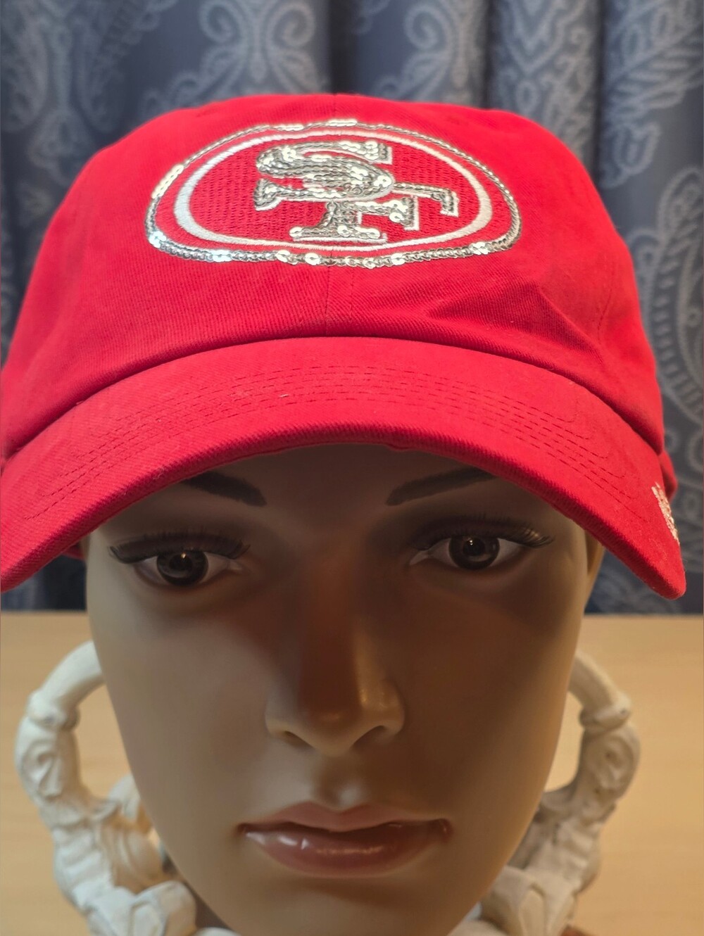 NFL Team Apparel Womens 49ers Adjustable Like New Hat/Cap With Bling!